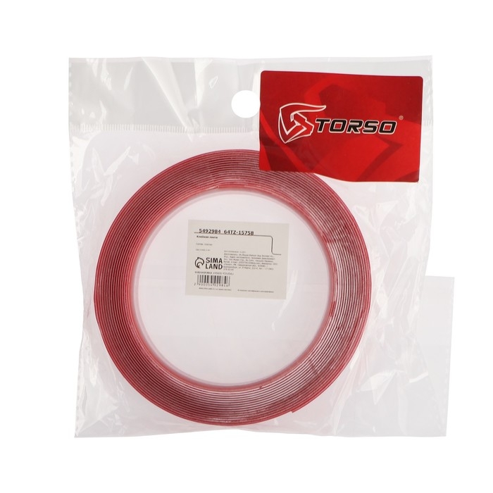 Клейкая лента Torso, прозрачная, двусторонняя, акриловая, 15 мм × 5 м Клейкая лента Torso, прозрачная, двусторонняя, акриловая, 15 мм × 5 м