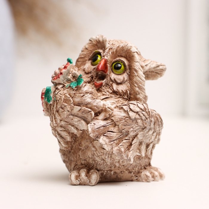 Фигура Фигура "Сова с букетом" 8х6х6см