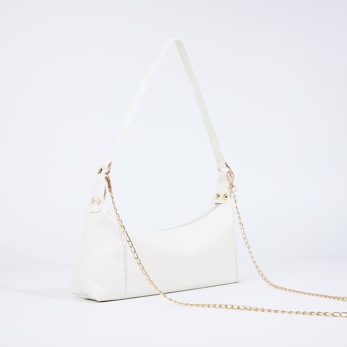 Сумка-багет на молнии, цвет белый Сумка-багет на молнии, цвет белый