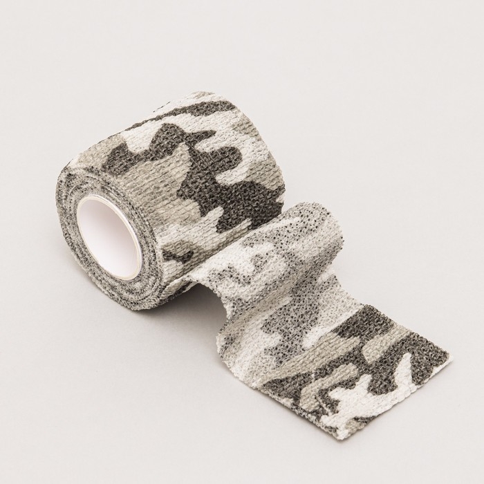 Бинт самофиксирующийся  Бинт самофиксирующийся "Камуфляж", 5 см, макс. растяжимость 4,5 м, микс серого