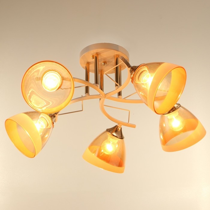 Люстра Люстра "Аделла" 5хЕ27 40Вт бело-золотой 65х65х26 см BayerLux