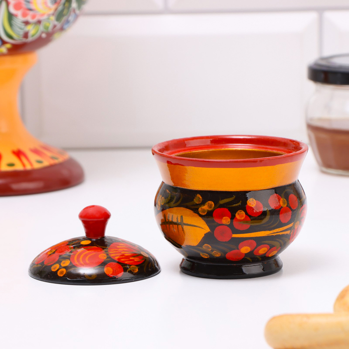 Солонка «Ягодка», 7 х 7 см, хохлома Солонка «Ягодка», 7 х 7 см, хохлома