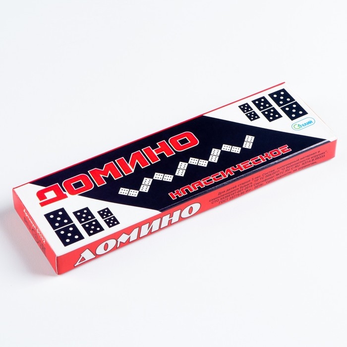 Настольная игра, домино,  Настольная игра, домино, "Классическое", 28 шт