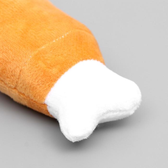 Игрушка для собак Игрушка для собак "Мягкая косточка" с пищалкой, 19 см, коричневая