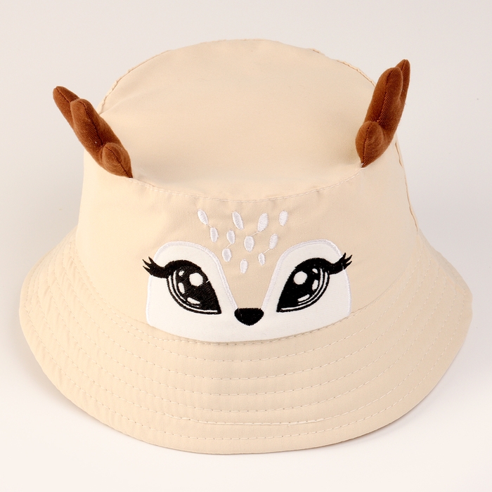 Панама детская для девочки «Олененок», с рожками р-р 48-50