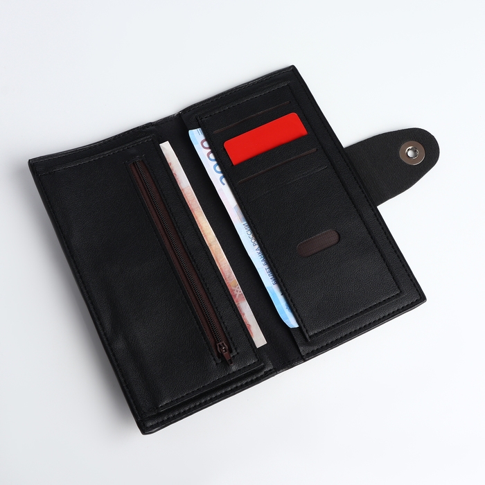 Портмоне мужское на магните, отдел для карт, монет, цвет чёрный Портмоне мужское на магните, отдел для карт, монет, цвет чёрный