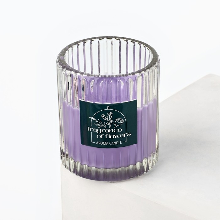 Свеча ароматическая в стекле «Лаванда», интерьерная Свеча ароматическая в стекле «Лаванда», интерьерная