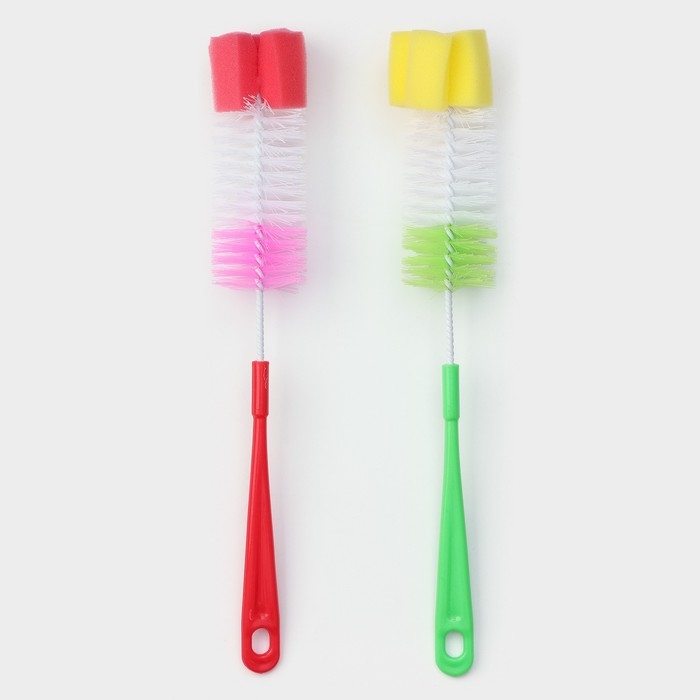 Ёршик для посуды с губкой Доляна, 5×34 см, цвет МИКС Ёршик для посуды с губкой Доляна, 5×34 см, цвет МИКС