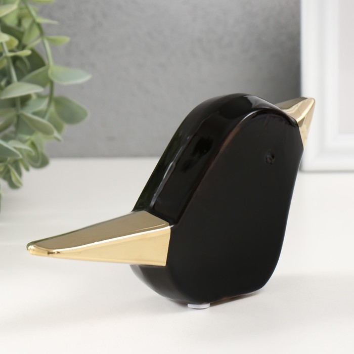 Сувенир керамика Сувенир керамика "Птица" чёрный с золотом 15,5х3,3х9 см