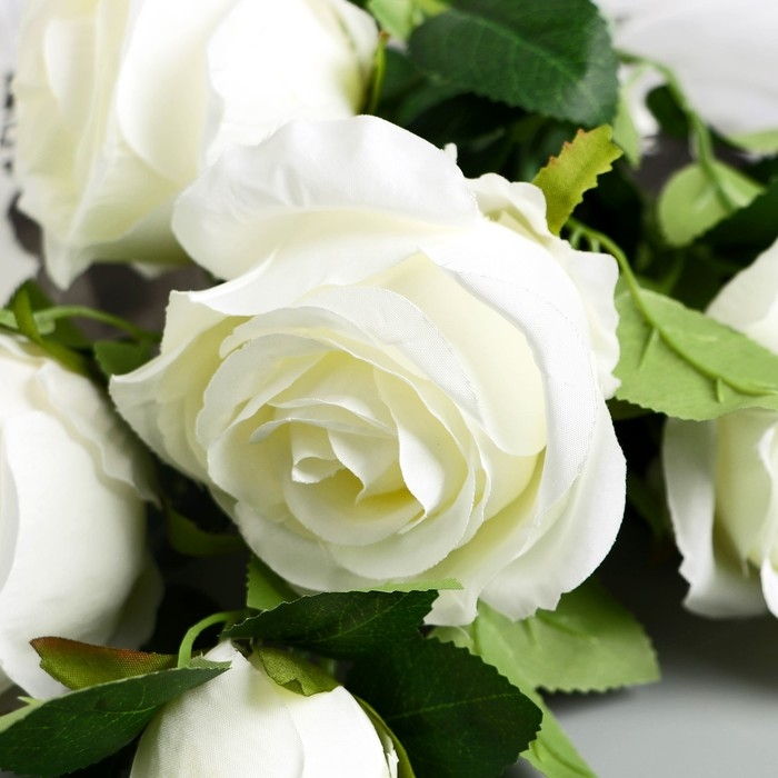Цветы искусственные Цветы искусственные "Роза Триза" d-7 см 50 см, белый