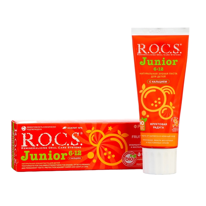 Зубная паста R.O.C.S. Junior, «Фруктовая радуга», 6-12 лет, 74 г Зубная паста R.O.C.S. Junior, «Фруктовая радуга», 6-12 лет, 74 г