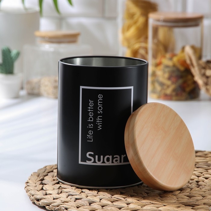 Банка для сахара Lifestyle, 11&times;11&times;15,5 см, цвет чёрный