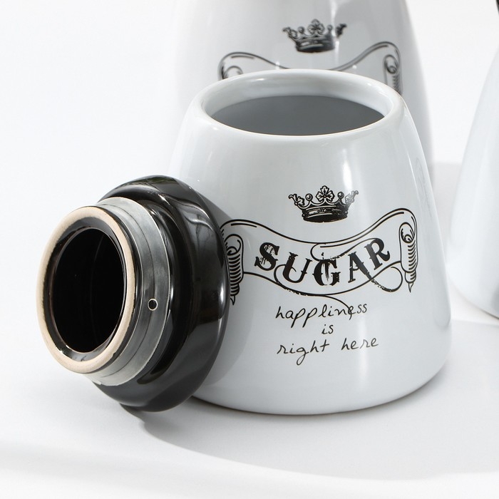 Набор банок керамических для сыпучих продуктов «Винтаж», 750 мл, 3 предмета