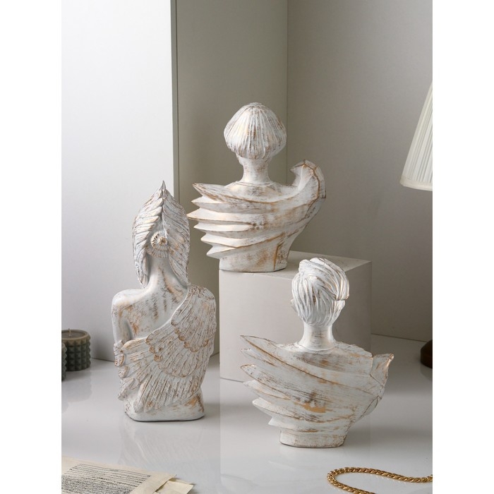 Набор фигур «Женщина воин», полистоун, 42 см, 3 шт, цвет белый Набор фигур «Женщина воин», полистоун, 42 см, 3 шт, цвет белый