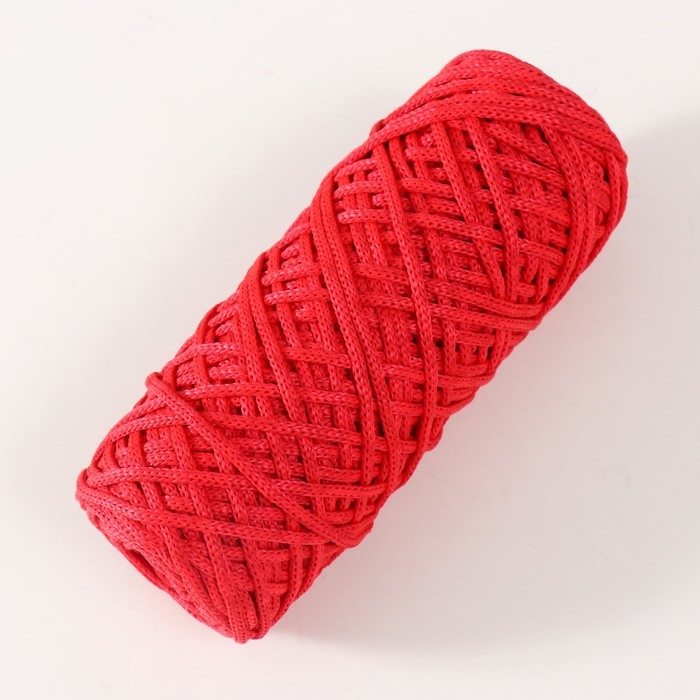 Шнур для вязания 35% хлопок,65% полипропилен 3 мм 85м/160±10 гр (красный) Шнур для вязания 35% хлопок,65% полипропилен 3 мм 85м/160±10 гр (красный)