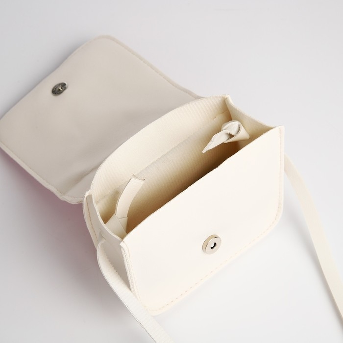 Сумка детская для девочки на магните, цвет молочный/розовый