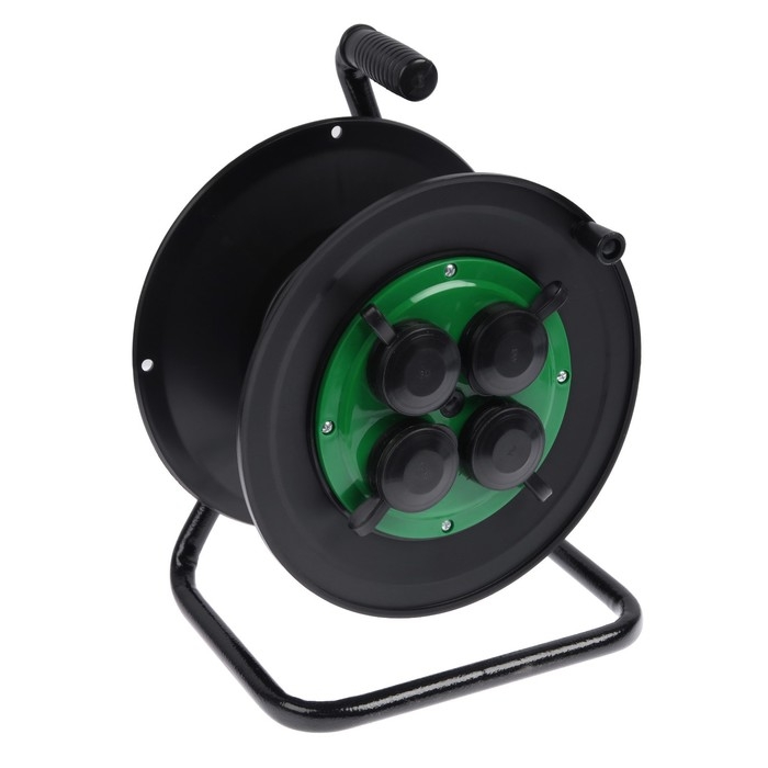 Катушка 4 розетки, с/з, с крышками IP44, 16 А, УХЛ2, зеленая Катушка 4 розетки, с/з, с крышками IP44, 16 А, УХЛ2, зеленая