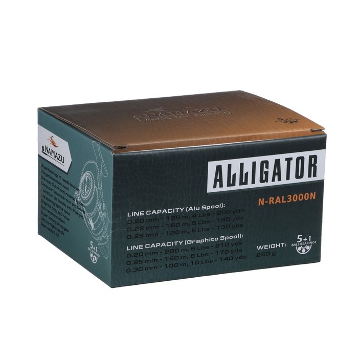 Катушка б/ин Namazu PRO Alligator NEW AL3000, 5+1 подшипник, 5.1:1, металлическая шпуля + запасная 9 Катушка б/ин Namazu PRO Alligator NEW AL3000, 5+1 подшипник, 5.1:1, металлическая шпуля + запасная 9
