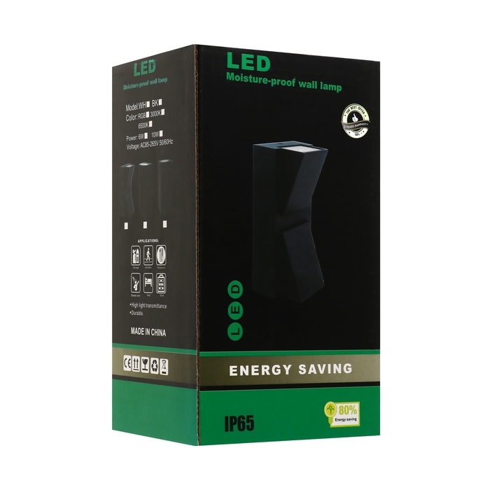 Светильник фасадный «Глайт», FSD-034, 10 Вт, 3000K, IP65, 220 В, пластик, белый Светильник фасадный «Глайт», FSD-034, 10 Вт, 3000K, IP65, 220 В, пластик, белый