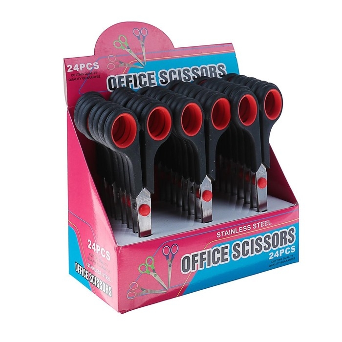 Ножницы канцелярские 17 см, пластиковые ручки, в картонной коробке Ножницы канцелярские 17 см, пластиковые ручки, в картонной коробке