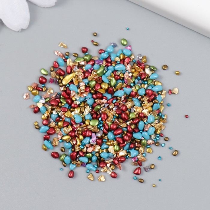 Декор для творчества в баночке Декор для творчества в баночке "Природный камень с перламутром - шоколад с золотом" 20 гр 5х2,2х2,2