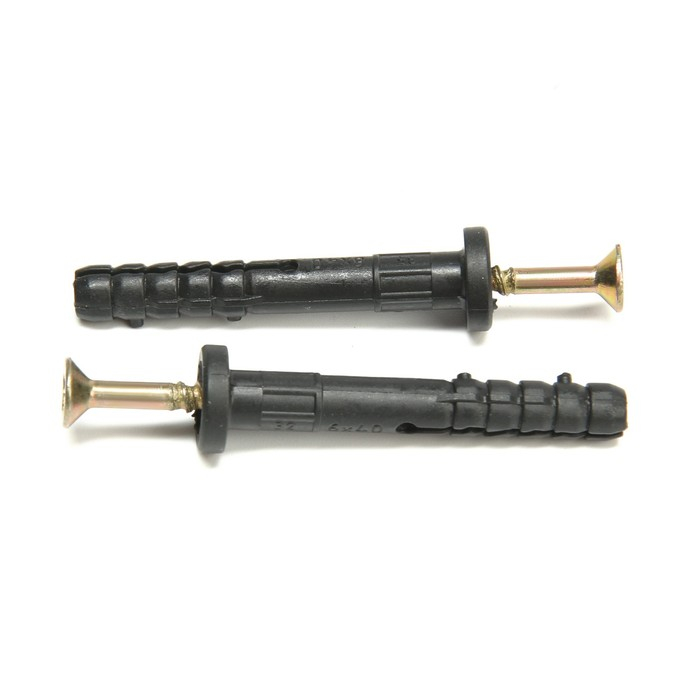 Дюбель-гвоздь "Стройбат", полипропиленовый, грибовидная манжета, 6x40 мм, 200 шт