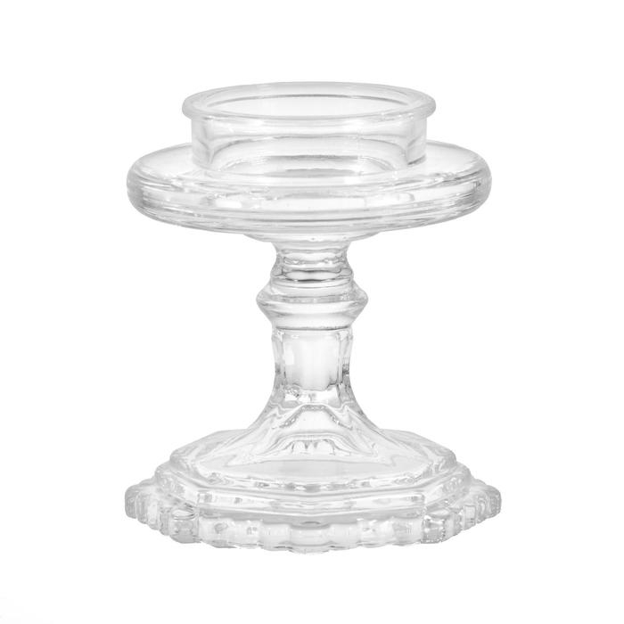 Подсвечник стекло на 1 свечу Подсвечник стекло на 1 свечу "Бокал на ножке" прозрачный 18х8,5х5 см