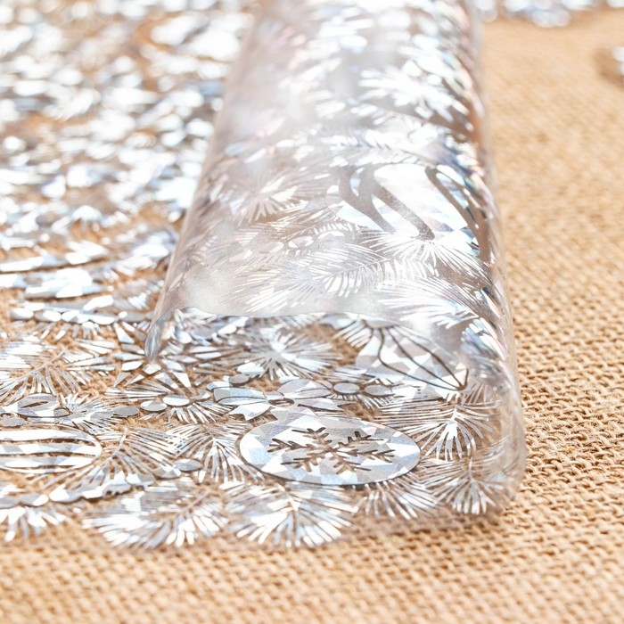 Набор наклеек оформительский  Набор наклеек оформительский "Новогоднее веселье" голографическая фольга, 49,3х33,6см