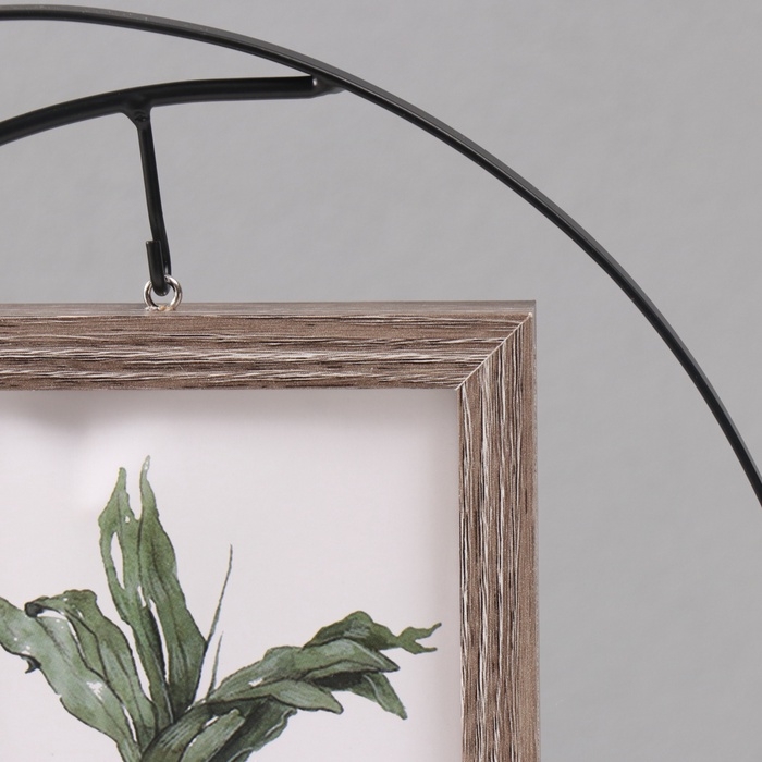 Фоторамка металл на 2 фото 10х15 см "Месяц и веточка" черный 5х26х28 см