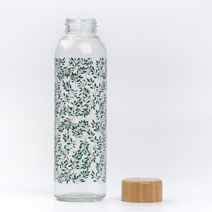 Бутылка для воды  Бутылка для воды "Листья", 500 мл, стекло