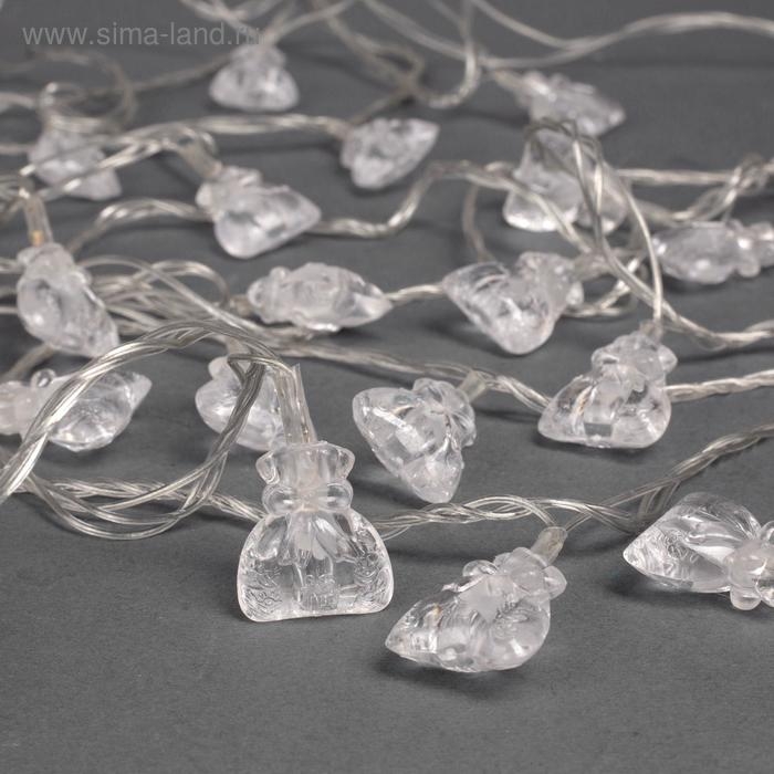 Гирлянда «Нить» 5 м с насадками «Подарки», IP20, прозрачная нить, 20 LED, свечение мульти (RG/RB), мигание, 220 В Гирлянда «Нить» 5 м с насадками «Подарки», IP20, прозрачная нить, 20 LED, свечение мульти (RG/RB), мигание, 220 В