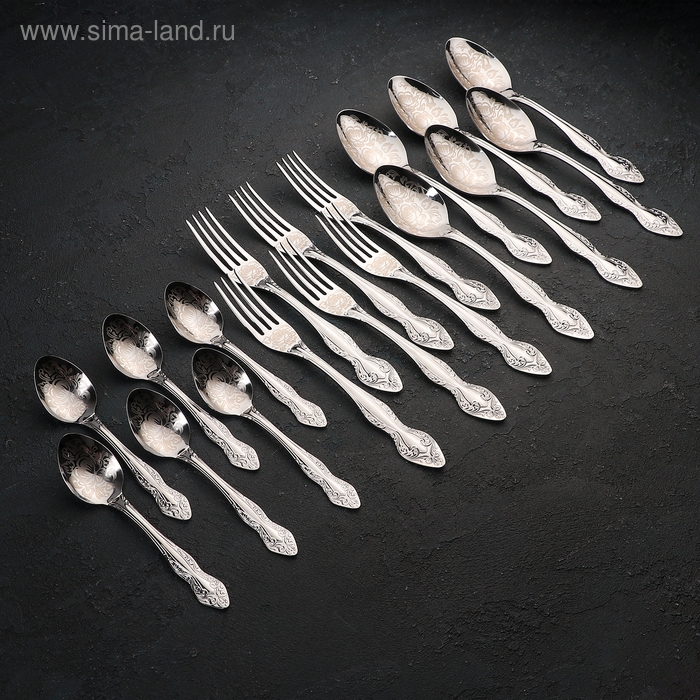 Набор столовых приборов «Славянка», 18 предметов, картонная коробка Набор столовых приборов «Славянка», 18 предметов, картонная коробка