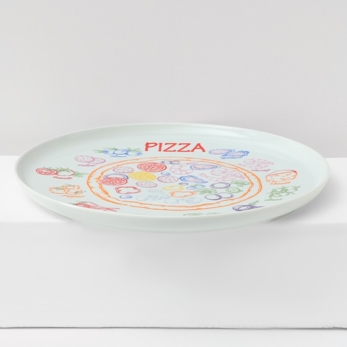 Набор блюд фарфоровый «Пицца», 7 предметов: 1 шт d=30 см, 6 шт d=20 см, рисунок МИКС Набор блюд фарфоровый «Пицца», 7 предметов: 1 шт d=30 см, 6 шт d=20 см, рисунок МИКС