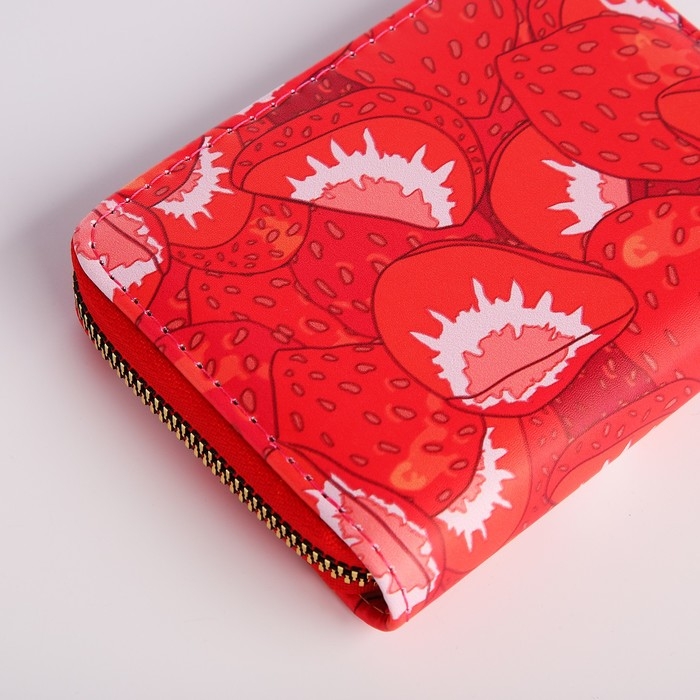 Кошелёк на молнии, цвет красный