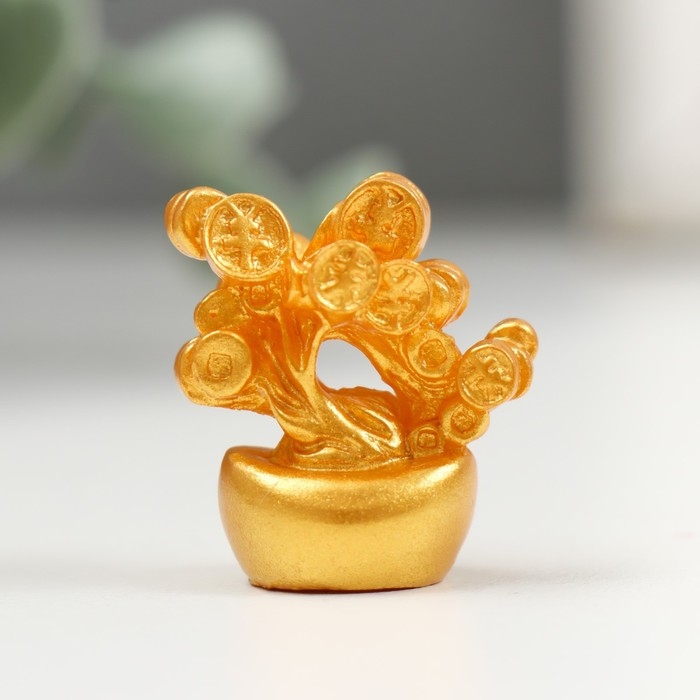 Сувенир полистоун Сувенир полистоун "Денежное дерево" золото 2,8х2,5 см