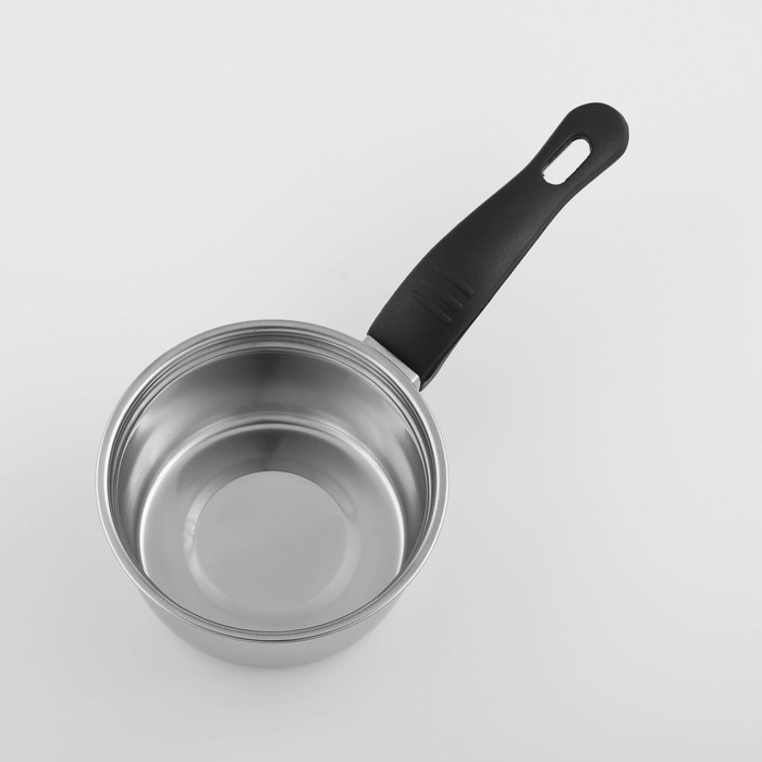 Сотейник из нержавеющей стали Доляна «Индия», 400 мл, d=12 см, пластиковая ручка, цвет серебряный Сотейник из нержавеющей стали Доляна «Индия», 400 мл, d=12 см, пластиковая ручка, цвет серебряный