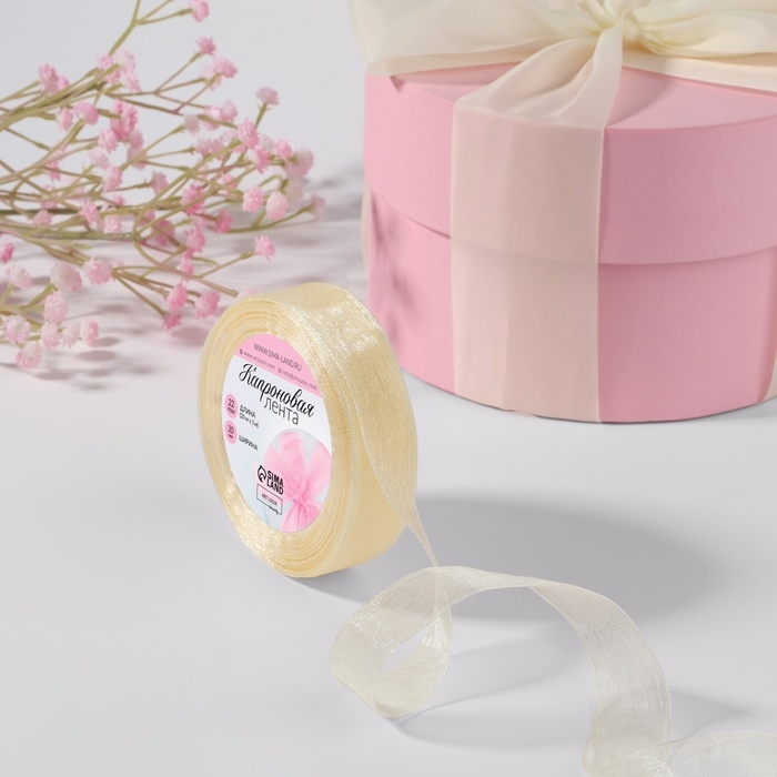 Лента капроновая, 20 мм, 20 ± 1 м, цвет слоновая кость №08 Лента капроновая, 20 мм, 20 ± 1 м, цвет слоновая кость №08