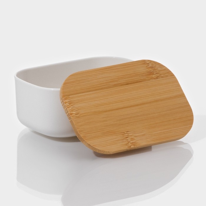 Контейнер для хранения с крышкой LaDо́m «Натурэль», 11×7,5×5 см, цвет белый Контейнер для хранения с крышкой LaDо́m «Натурэль», 11×7,5×5 см, цвет белый