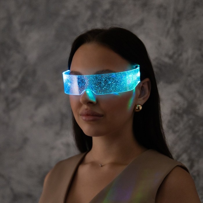 Светодиодные очки Светодиодные очки "Сияние", 14.5x4.5x18 см, CR2032x2 (в компл.), 3 режима, RGB