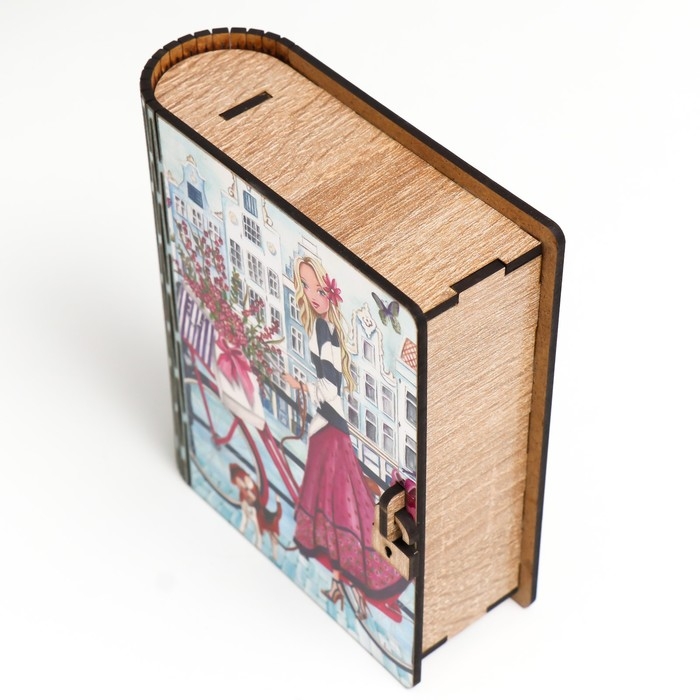 Шкатулка-книга  Шкатулка-книга "Велопрогулка" 14х12х5 см