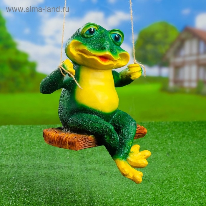 Подвесной декор  Подвесной декор "Лягушка на качелях", 22х24х27см