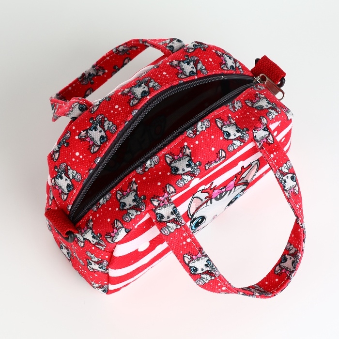 Сумка детская для девочки на молнии, регулируемый ремень, цвет красный Сумка детская для девочки на молнии, регулируемый ремень, цвет красный