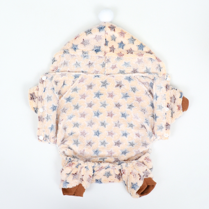 Комбинезон Комбинезон "Звёзды" с капюшоном, размер 2XL (ДС 45 см, ОШ 45 см, ОГ 55 см), бежевый