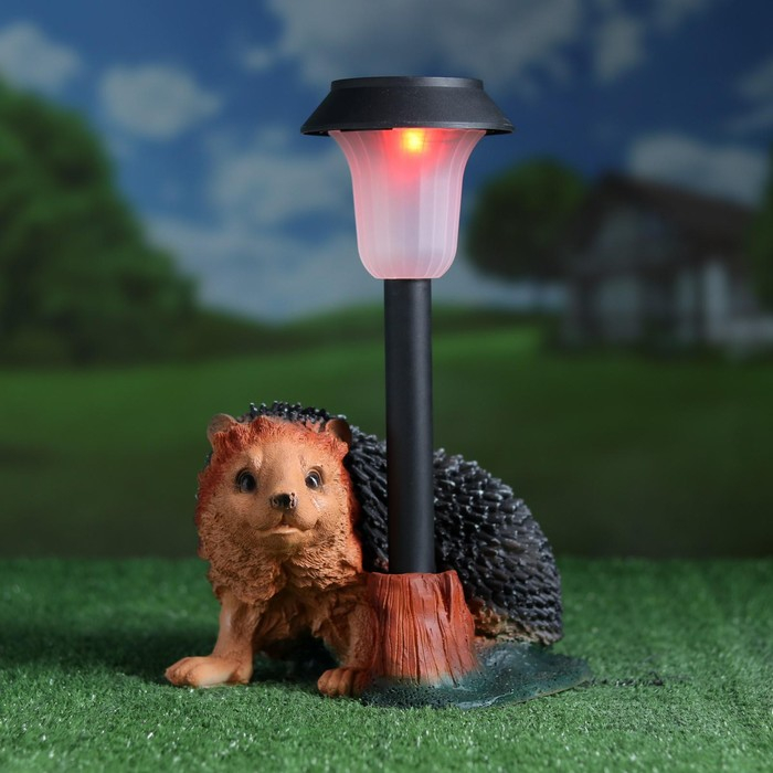 Садовый фонарь  Садовый фонарь "Ёжик на ножках с фонарем" 25 см МИКС