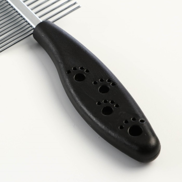 Расчёска двухсторонняя  Расчёска двухсторонняя "Лапки" с прямыми зубьями, пластиковая ручка, чёрная