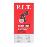 Краскопульт P.I.T. PSG3020-C, 550 Вт, 700 мл/мин, сопло 2,5 мм, 800 мл, 35 DIN