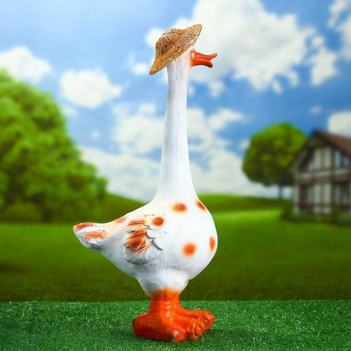 Садовая фигура Садовая фигура "Гусь в шляпе малый" 51х25 см