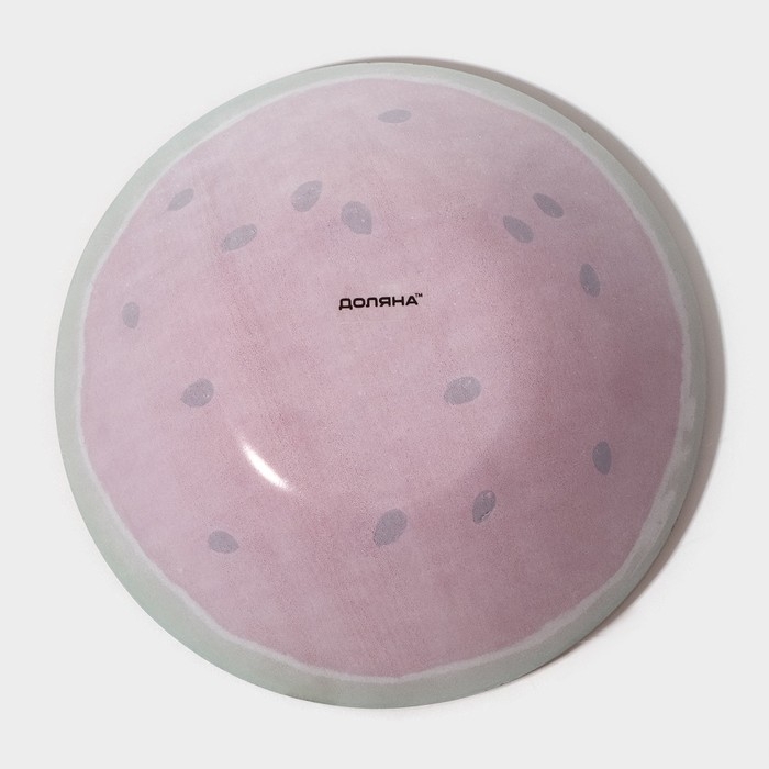 Салатник стеклянный Доляна «Сладкий арбуз», 600 мл, 18,5×5 см, цвет красный