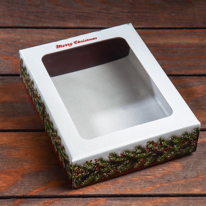 Новый год. Подарочная коробка складная, новогодняя Новый год. Подарочная коробка складная, новогодняя "Елки", 18 х 15 х 5 см.