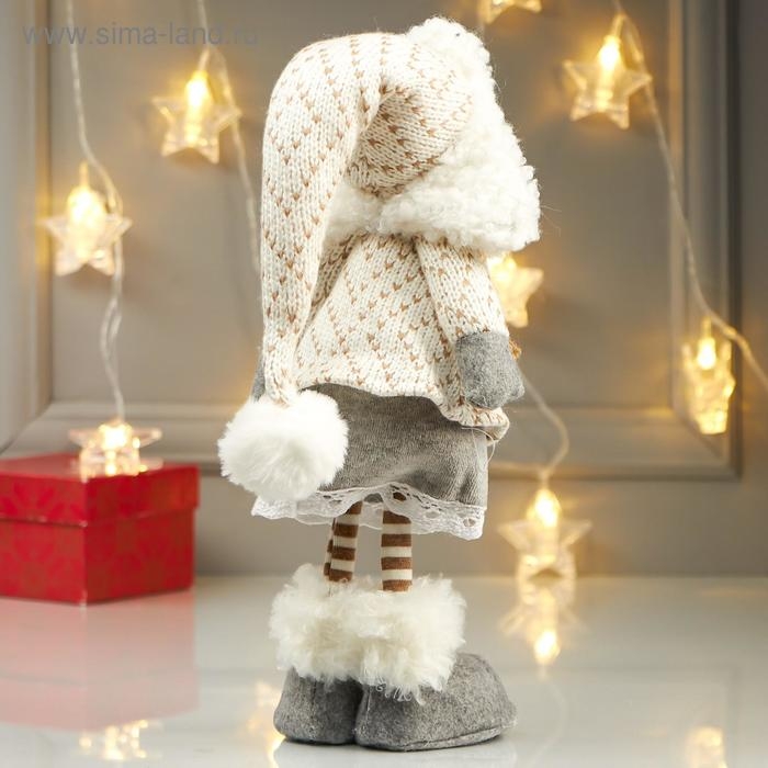 Кукла интерьерная Кукла интерьерная "Девочка в зимнем наряде и в шапке-ушанке" 52х10х15 см